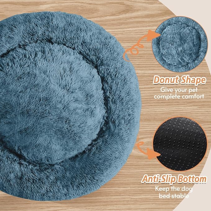 JOLLYVOGUE Calming Dog Beds Large Sized Dog, 36in Donut Washable Large Pet Bed - Image 3