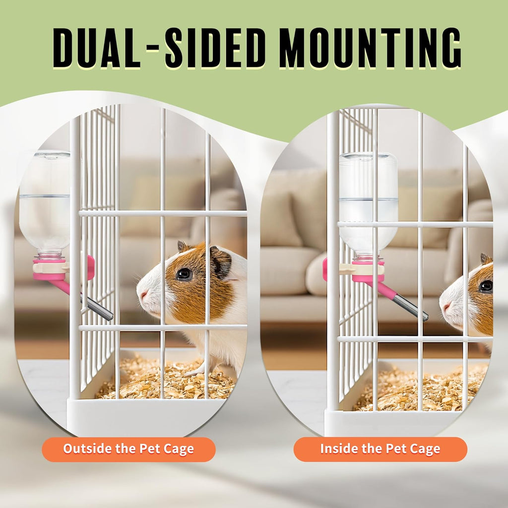 Choco Nose Patented No-Drip Water Bottle/Feeder for Guinea Pigs/Hamsters/Bunnies/Ferrets/Other Small Pets, Critters and Animals -for Cages, Crates or Wall Mount. 10.2 oz. Nozzle 10mm, Pink (C128)