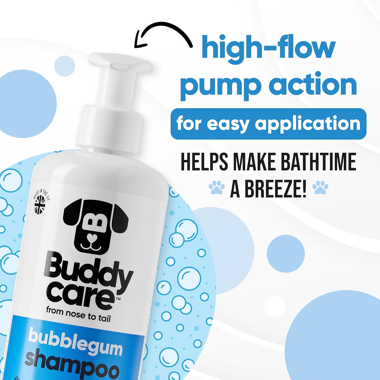 Bubblegum Dog Shampoo by Buddycare | Deep Cleansing Shampoo for Dogs | Bubblegum Scented | with Aloe Vera and Pro Vitamin B5 (50.72oz)