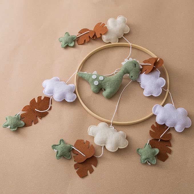 GOODMOM Dinosaur Baby Crib Mobile | Boys Nursery Decoration | Wooden Mobile for Crib | Dinosaur Nursery Mobile Theme | Newborn Baby Stuff | Baby Shower Gift for Boys & Girls | Easy Assembly & Durable