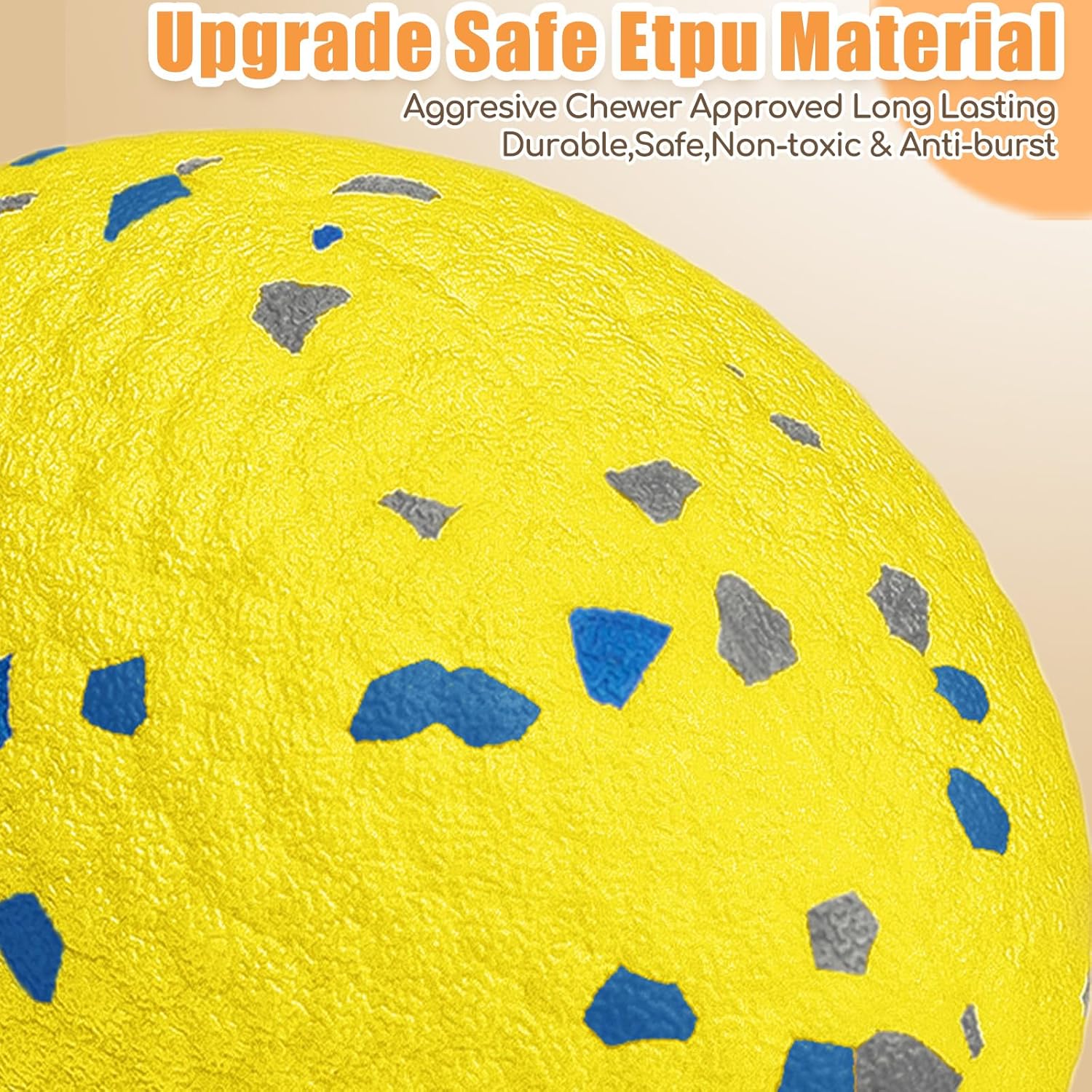 4.72" Indestructible Large Rugby Balls for Aggressive Chewers Durable Olive Bouncy Interactive Football Toy for Dogs Fetch Game Lightweight Floating Outdoor Training, Yellow