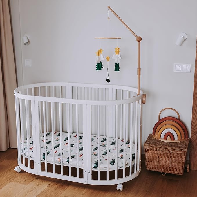 Sorrel and Fern Baby Crib Mobile Starry Woodland Night Nursery Decoration for Boys and Girls