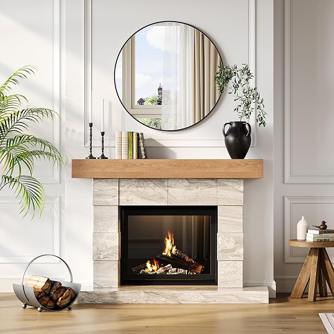 IDEALHOUSE 18 Inch Black Round Wall Mirror, Circle Mirror Metal Frame for Bathroom, Vanity, Entryway, Bedroom, Living Room, Wall Mounted Modern Rustic Decor