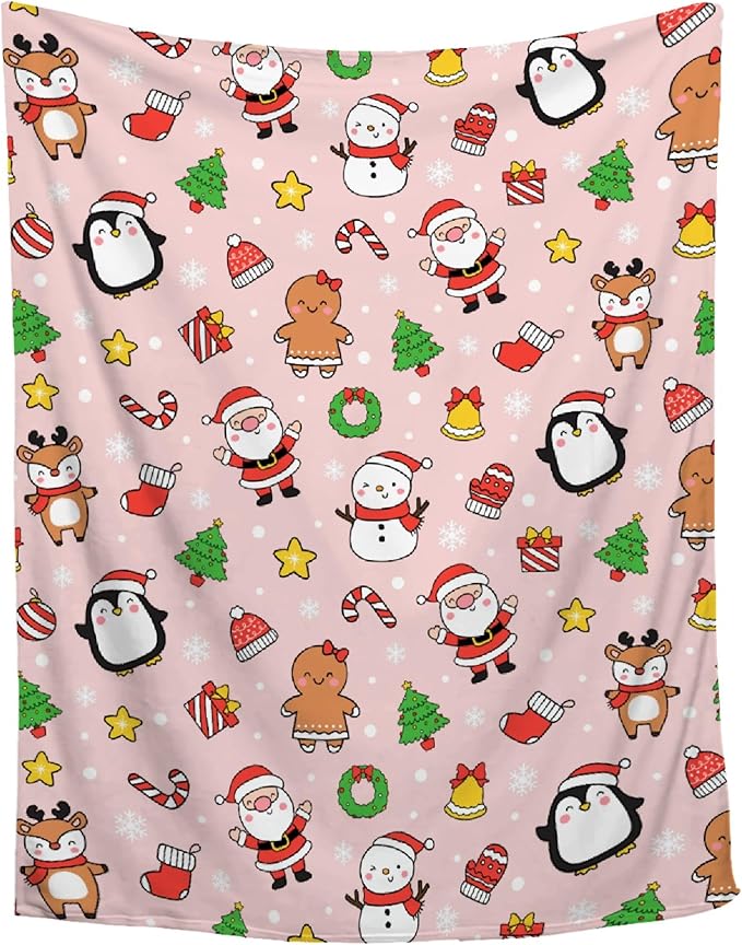 Christmas Blanket for Boys Girls - Christmas Decor for Couch/Bed/Living Room - Ultra Soft Blanket Home Decor for All Seasons,90"x120"-Familys/King Size