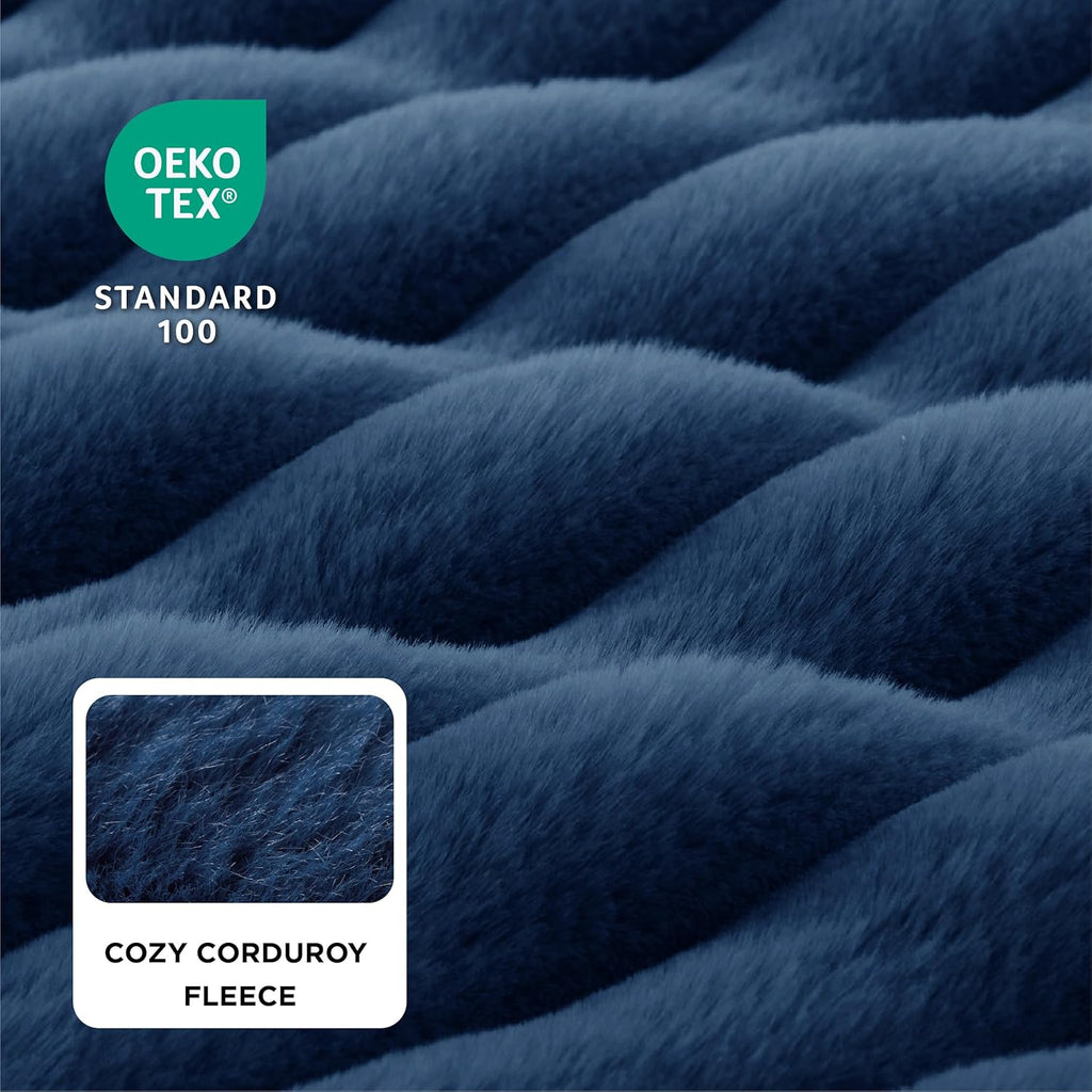 Bedsure Orthopedic Dog Bed for Medium Dogs, Waterproof Memory Foam Medium Pet Beds with Sides, Non-Slip Bottom and Egg-Crate Foam Dog Couch Sofa with Washable Removable Corduroy Cover, Blue