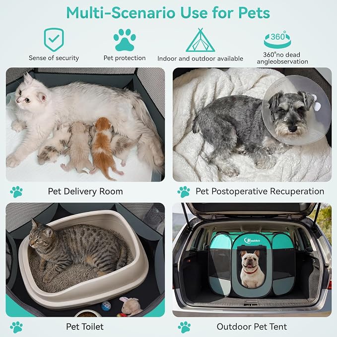 Siedihit Playpen for Middle Dog Cat, Dogs Tent Crate Cage Indoor/Outdoor - Image 4