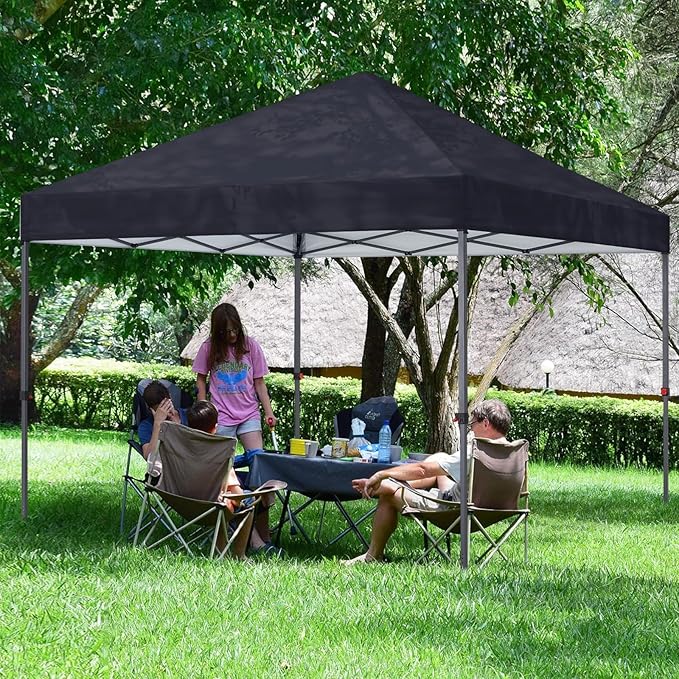 COOSHADE Durable Easy Pop Up Canopy Tent 10x10Ft(Black)