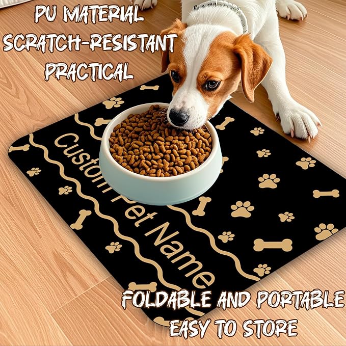 Personalized Dog Food Mat with Photo Name Custom Non Slip Pet Feeding Mat - Image 5