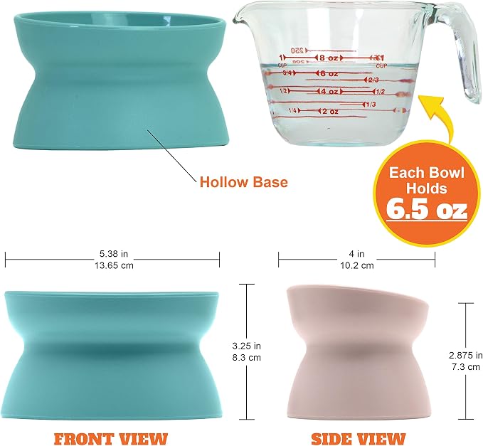 Kitty City Elevated Cat Bowls, Whisker-Friendly Raised Cat Food & Water Dishes - Image 2