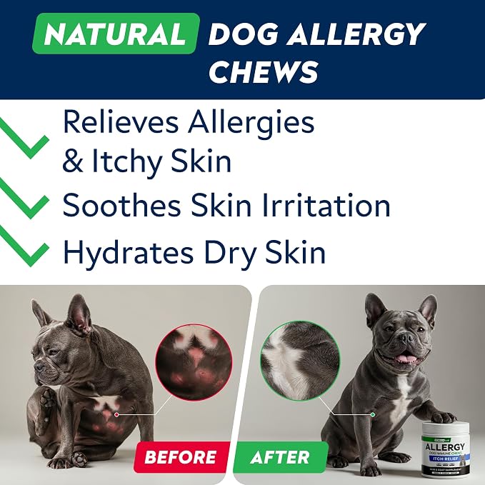 StrellaLab Dog Allergy Relief & Anti Itch Support Chews w/Omega 3: Real - Image 2
