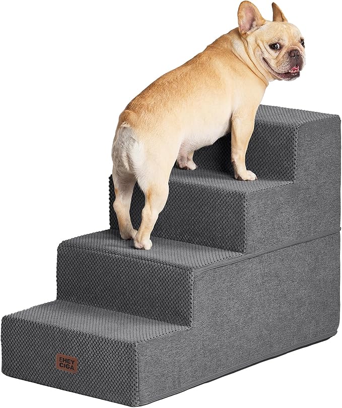 EHEYCIGA Dog Stairs for Bed 20" H, 4-Step Extra Wide Dog Steps for High Bed - Image 9