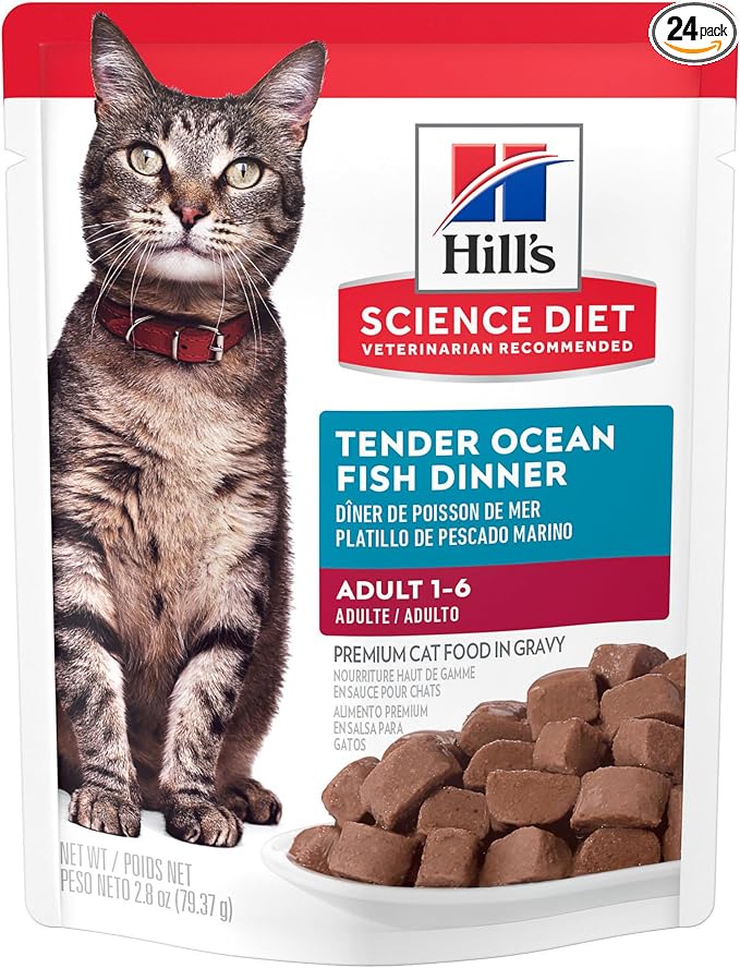 Hill's Science Diet Adult 1-6 Wet Cat Food, Ocean Fish, 2.8 oz. Pouches by HillsPetNutrition