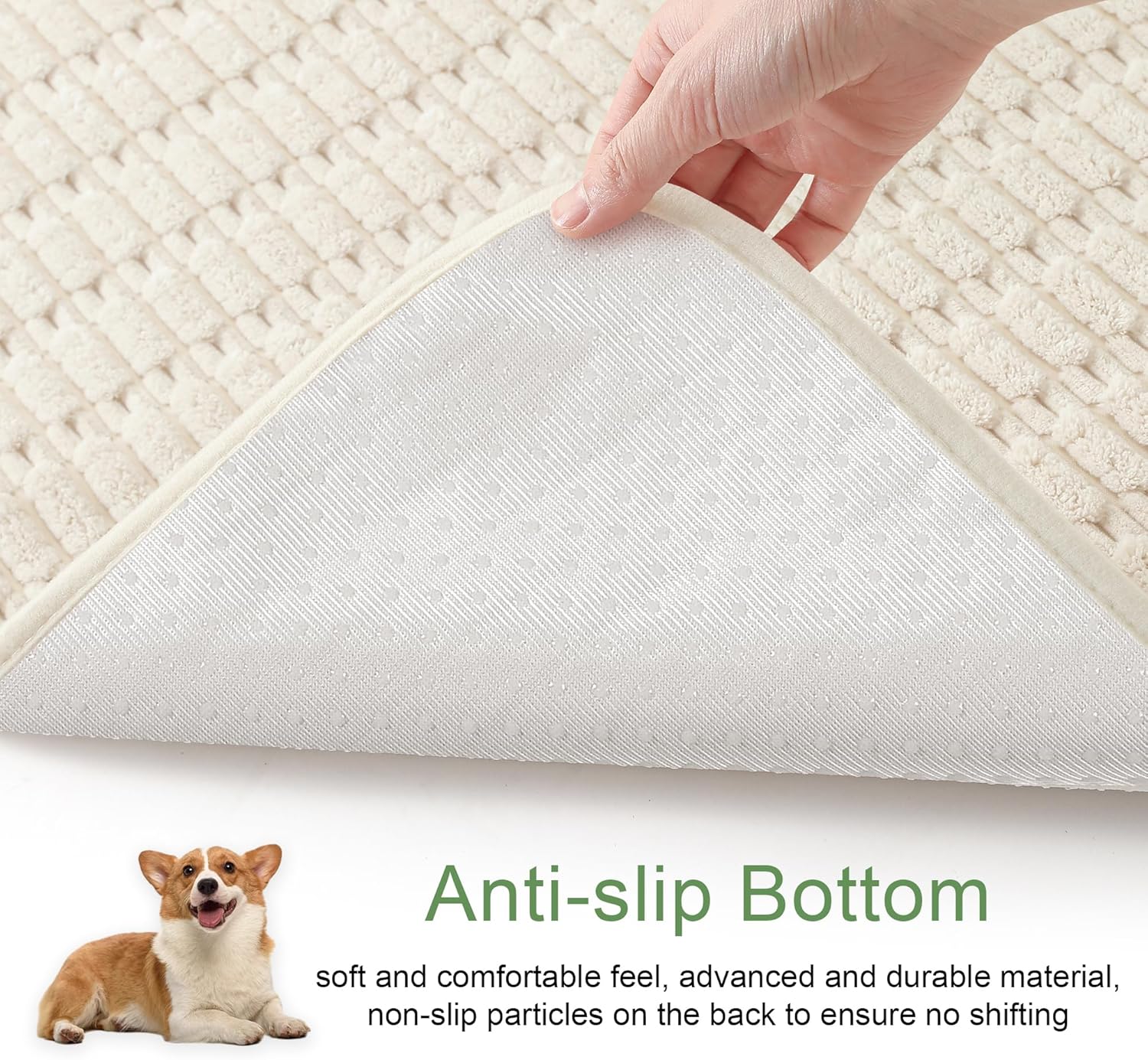 Washable Pee Pads for Dogs, 2 Pack Reusable Puppy Pads Dog Pads, Non-Slip Dog Pee Pads, Leakproof Pet Pee Pads Wee Wee Pads for Dogs. (Cream White, 20"x20"(Pack of 2))