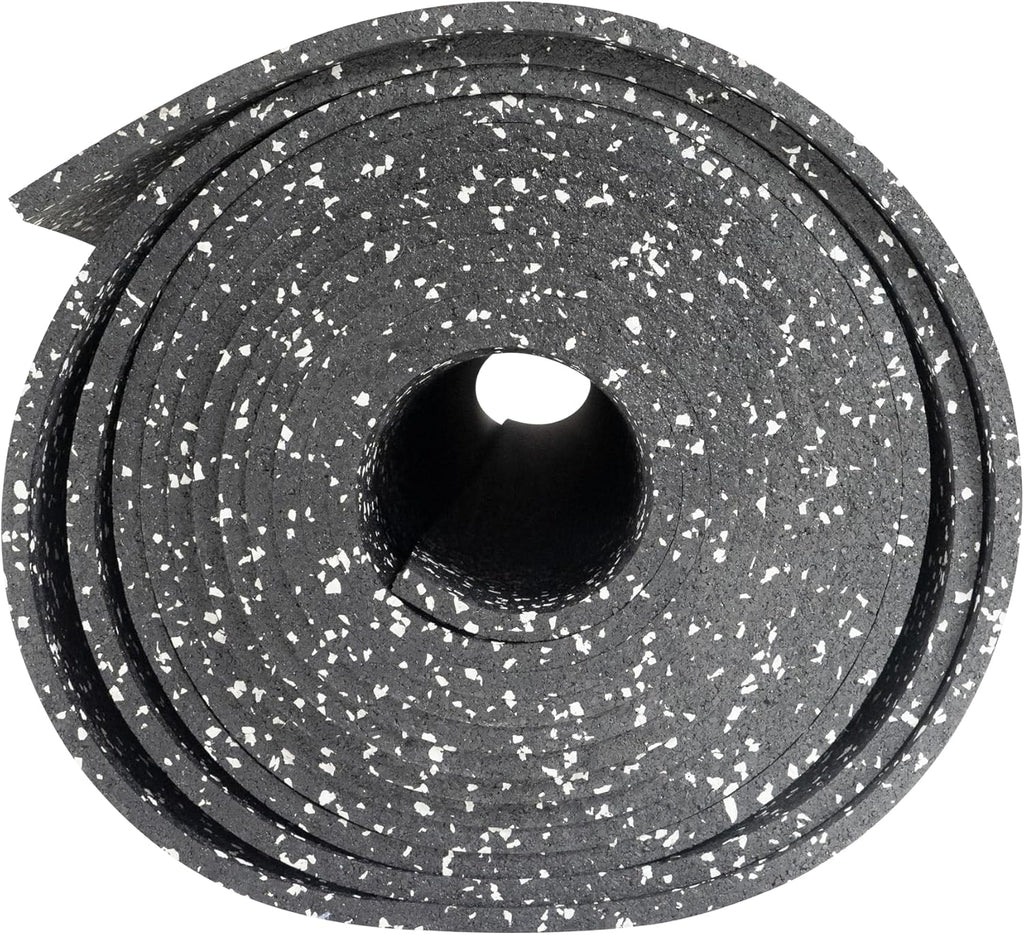 Playsafer Genaflex Rubber Gym Floor Mat, Heavy Duty Commercial Protective Gym Flooring Roll - 8mm Thick (10% Grey, 4' X 10')