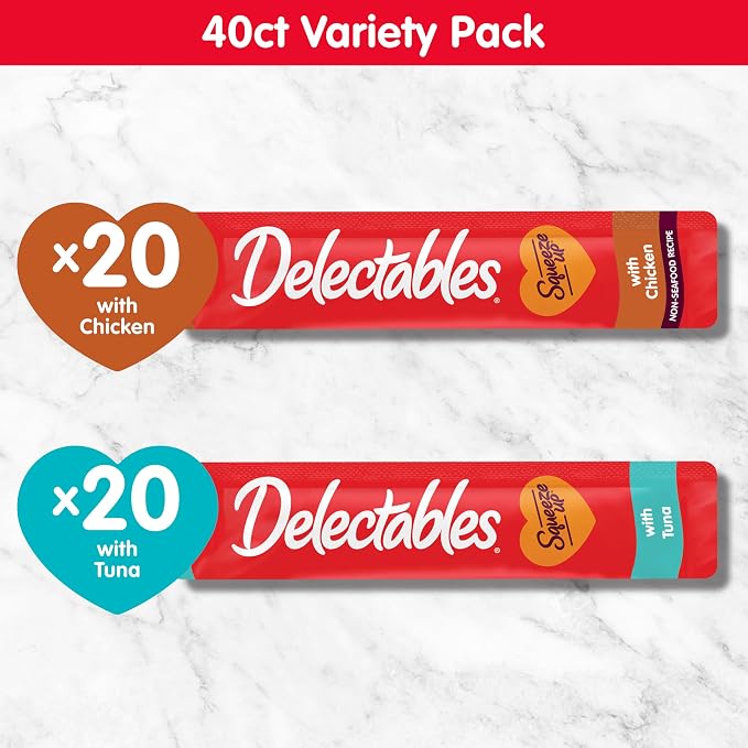 Delectables Squeeze Up Variety Pack, Creamy Squeezable Puree, Lickable Wet Cat - Image 6