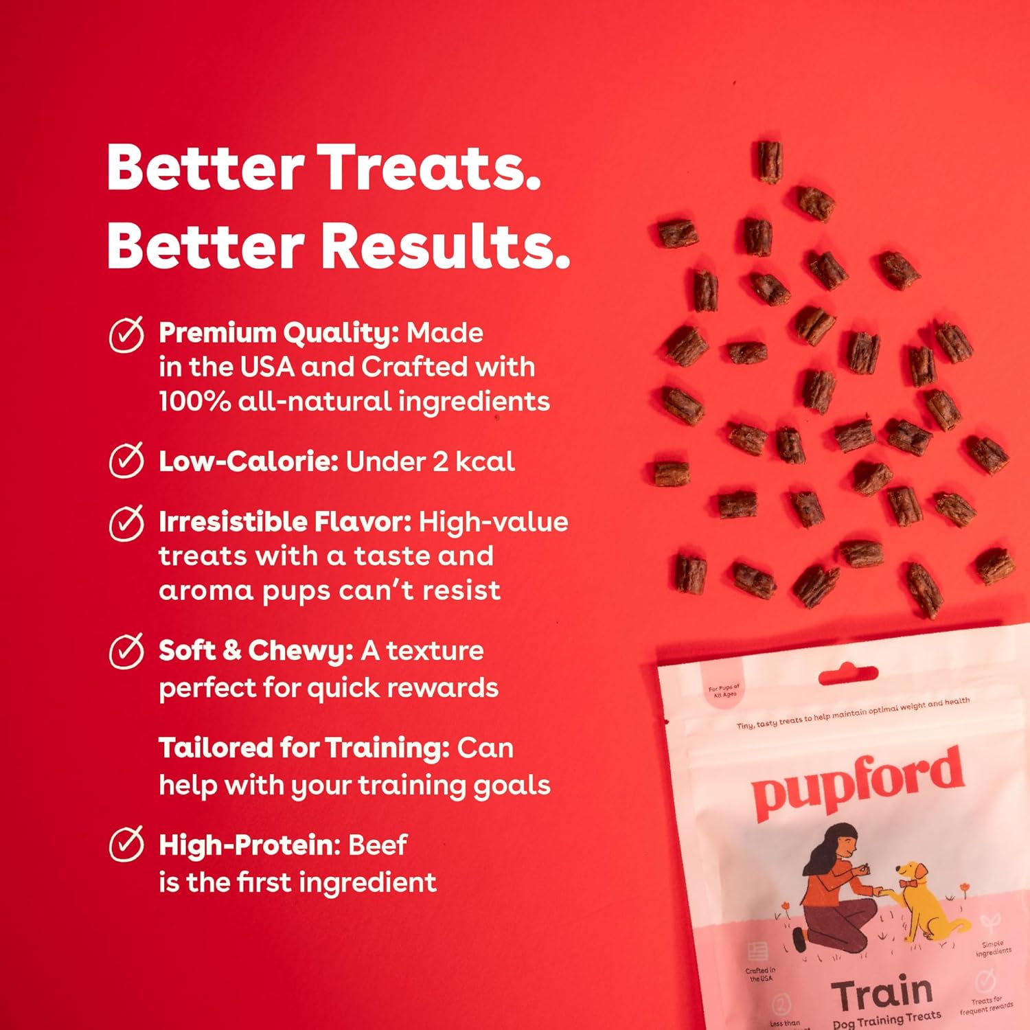 Pupford Soft & Chewy Training Treats for Dogs & Puppies (Beef, 10 oz)
