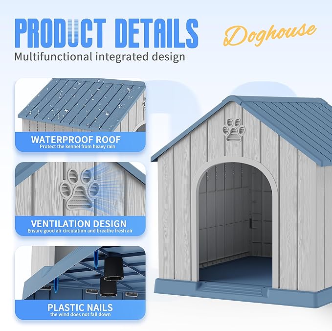 DRATO Large Dog House Indoor Outdoor Waterproof, Puppy Shelter - Image 4
