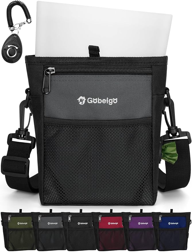 Gobeigo Dog Treat Pouch, Magnetic Closure & Sealable Silicone Bag Insert by Gobeigo