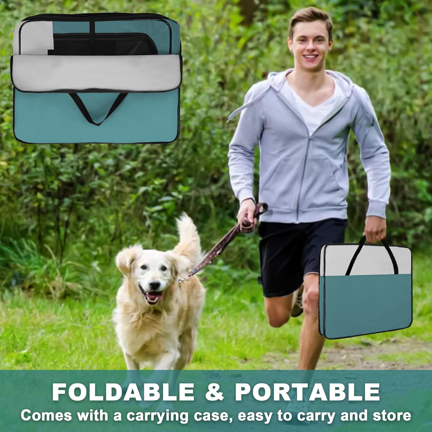 Dog Playpen, Portable Pet Play Pen for Cat, Puppies, Rabbits, Chickens, Foldable Large-Capacity Pet Tent for Indoor/Outdoor Travel Camping Blue