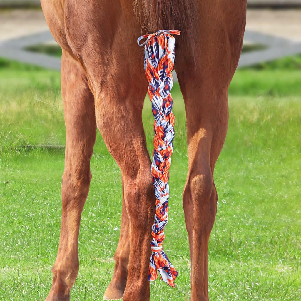 Harrison Howard 3 Tube Stretchy Fabrics Adjustable Closure Lightweight Horse Tail Bag for Horses Braid-in Tail Bag