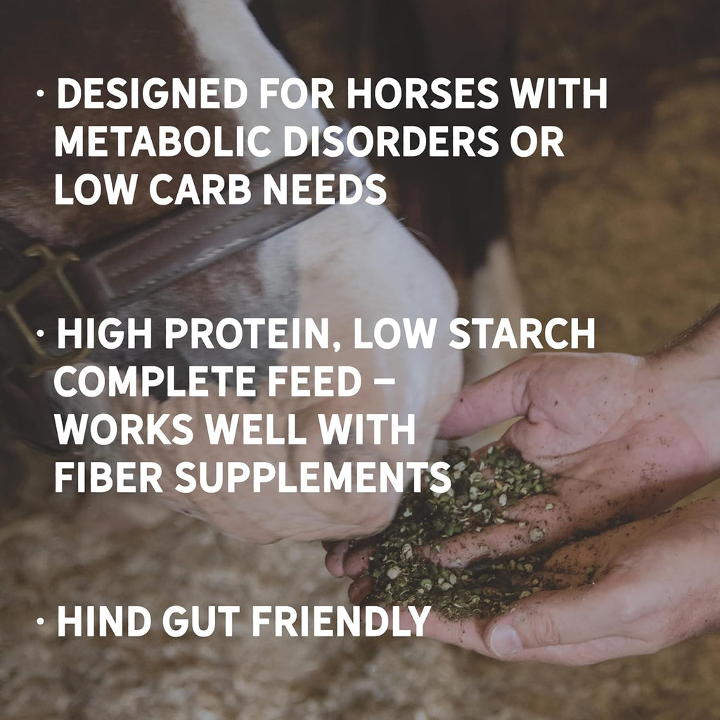 New Country Organics | Low Starch Horse Feed | Horse Food for Horses with Metabolic Disorders or Low Carb Needs | Corn-Free and Soy-Free | 16% Protein | Certified Organic and Non-GMO Feeder | 40 lbs
