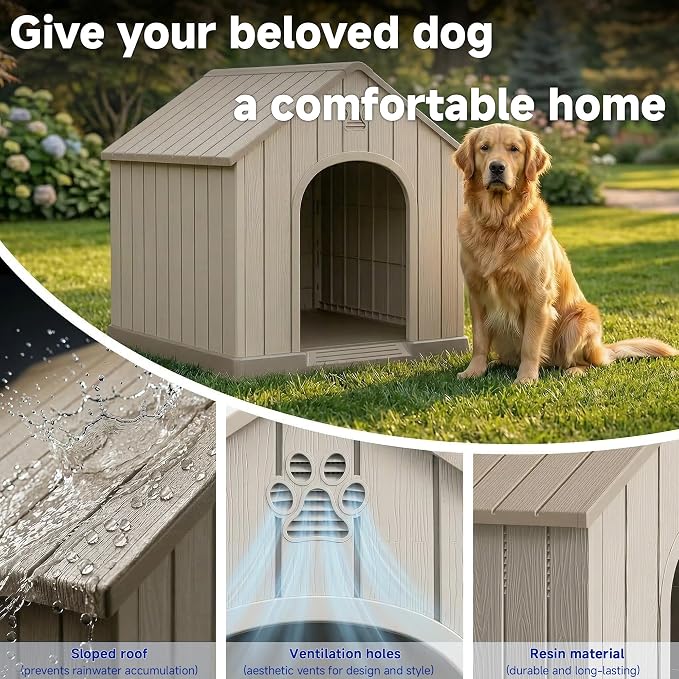 DRATO Outdoor Dog House Waterproof Roof, Large Capacity Pet House - Image 3