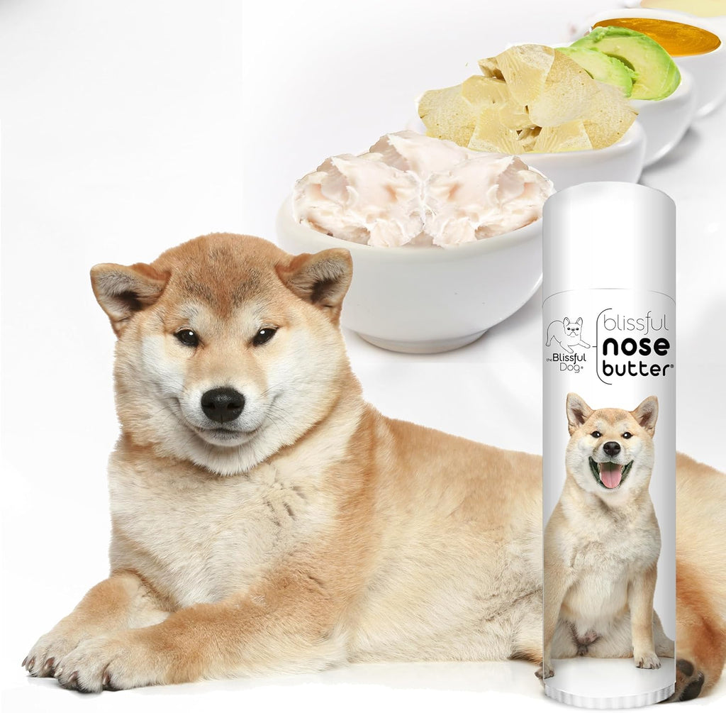 The Blissful Dog Shiba Inu Nose Butter for Dry, Cracked Skin, Lick-Safe Dog Nose Balm with Moisturizing Shea Butter, Almond, Olive, and Essential Oils, Pet Supplies, Uncented, 0.50 oz.