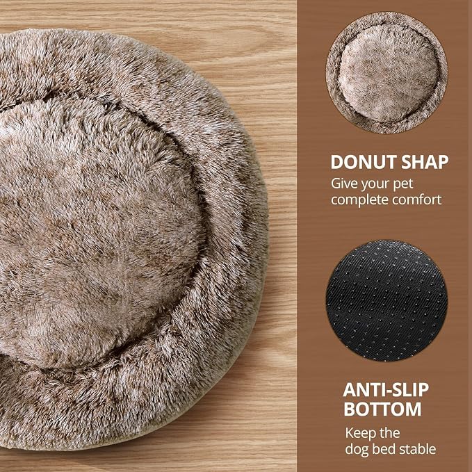 JOLLYVOGUE Calming Dog Beds Large Sized Dog, 36in Donut Washable Large Pet Bed - Image 3
