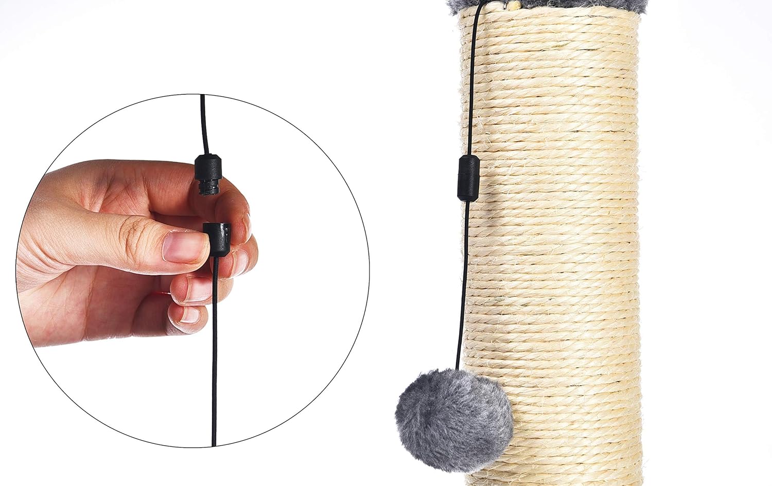 Amazon Basics Cat Scratcher - Indoor Classic Single Cat & Kittens Scratching Post, Medium (31.5"H) - Grey