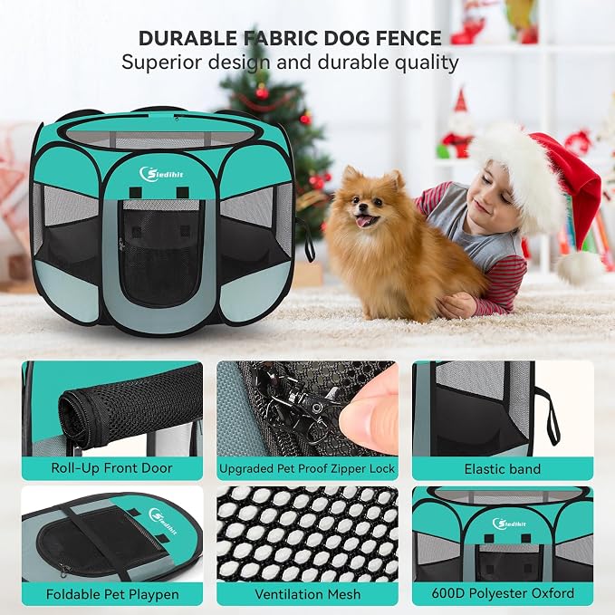 Siedihit Playpen for Middle Dog Cat, Dogs Tent Crate Cage Indoor/Outdoor - Image 7
