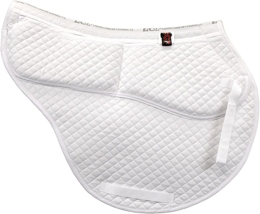 ECP Equine Comfort Products All-Purpose Contoured Correction Saddle Pad with Adjustable Memory Foam Inserts for Custom Support, Non-Slip, Shock Absorbing, 22” Spine, 19.5” Drop