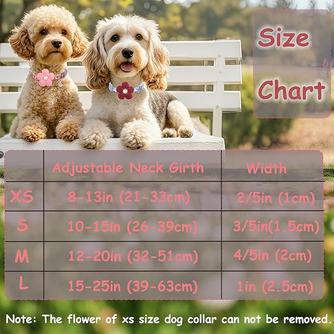 Small Dog Collar with Flower, Puppy Collar - Image 7