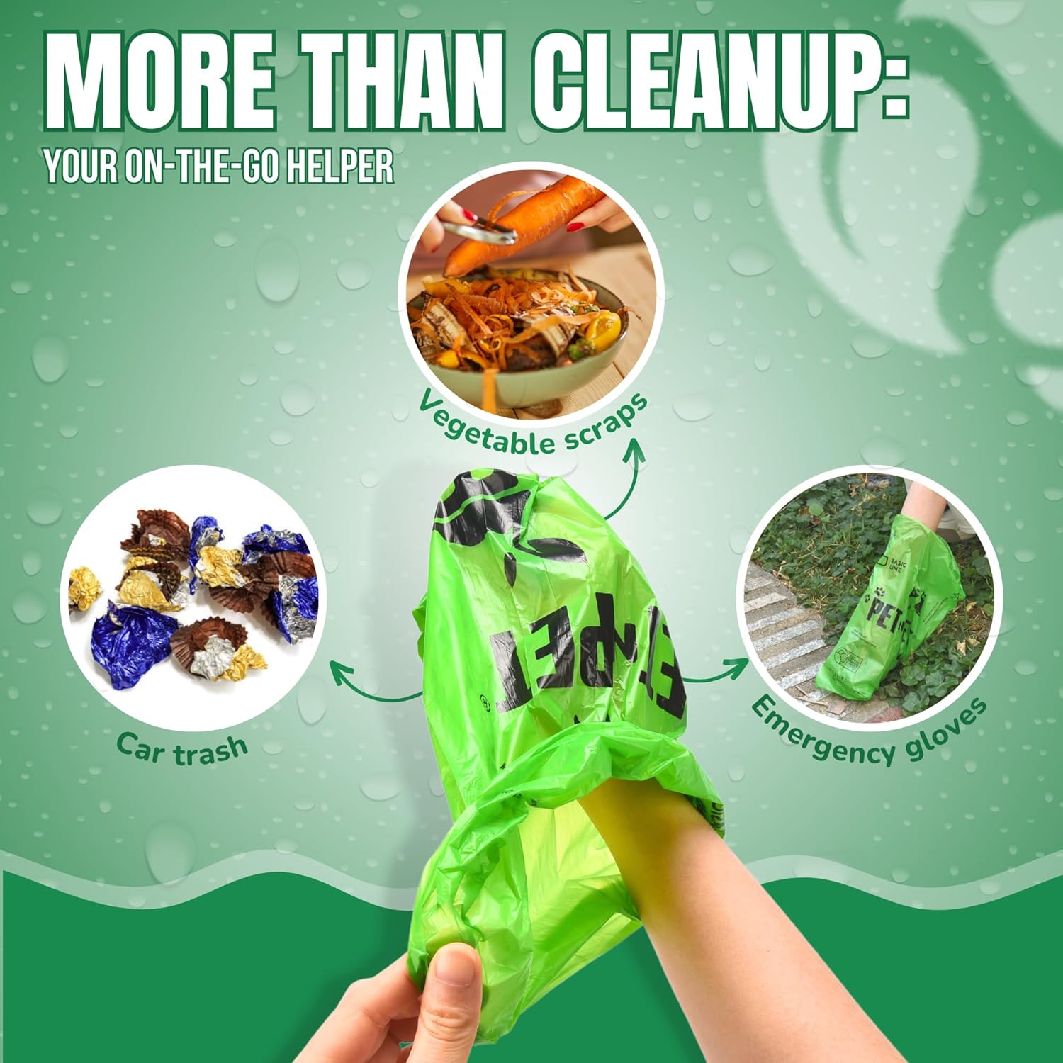 Pet N Pet 540 Counts Green Poop Bags for Dogs, 38% Plant Based & 62% PE Extra Thick Dog Poop Bags Rolls, 9" x 13", Unscented Dog Waste Bag, Pet Supplies for Dogs