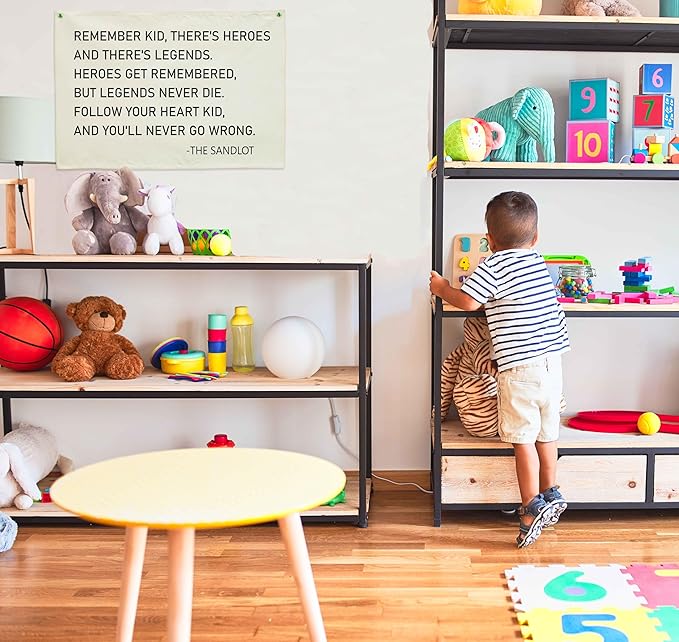 Baseball Sign-Hanging Rectangular Canvas Banner Flag Wall Decoration for Kids Boy Teen,Nursery Bedroom Playroom Wall Decor,Baby Shower Birthday Christmas Gift-The Sandlot Quote 28.5"L×20"W