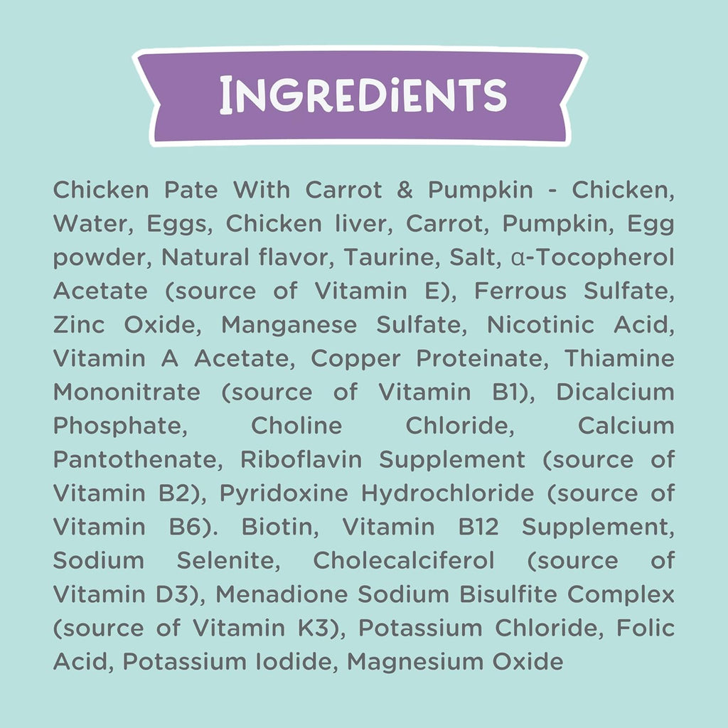LOVE, NALA - Natural Adult Cat Wet Food - Pate Chicken with Carrot & Pumpkin Recipe- Grain Free, Non-GMO, Lean Protein, Digestive Fiber Blend, Added Minerals & Vitamins - 12 Pack 2.4 lbs.