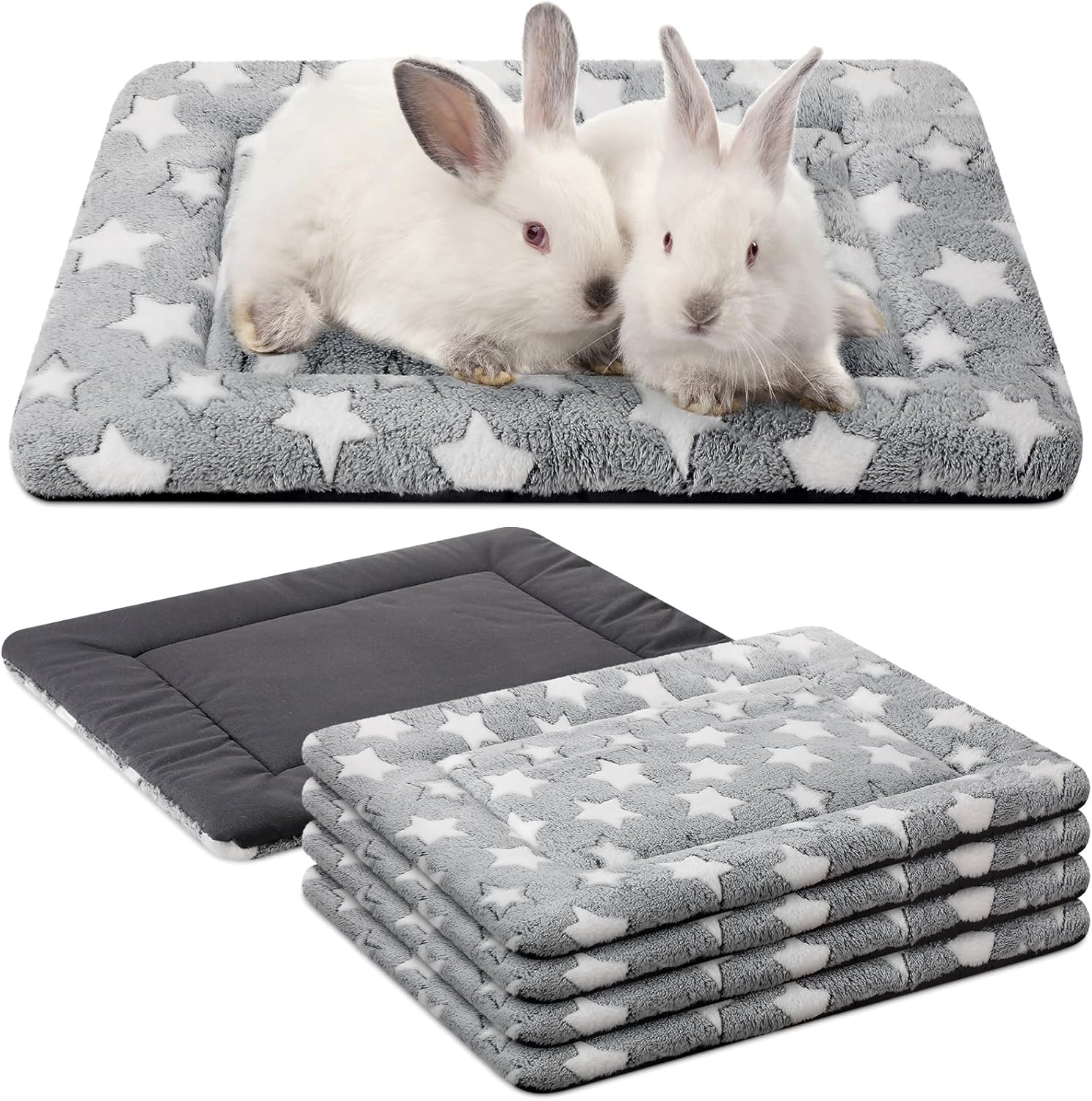 4 Pcs Washable Dog Crate Mat Kennel Pad Replaceable Reversible Pet Bed Pad for Crate Pet, Sleeping Mat for Small, Medium, Large Dog Machine Washable(18 x 14 x 1.6 Inch,Gray)