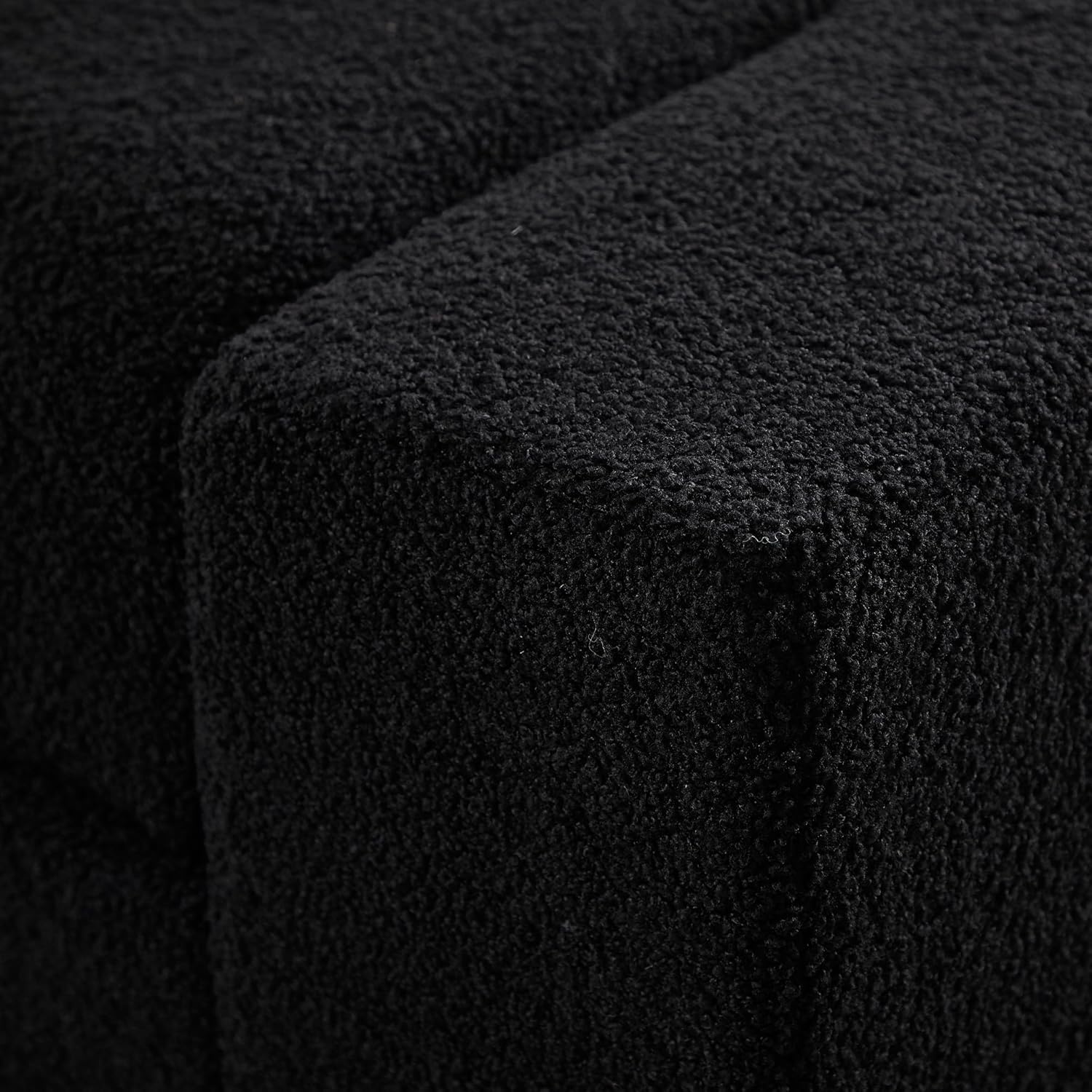 Teddy Storage Ottoman Bench for Bedroom, Comfy Boucle End of Bed Bench with Large Hidden Storgae Space, 55 inches Window Bench for Living Room/Reception Room/Mudroom, Black
