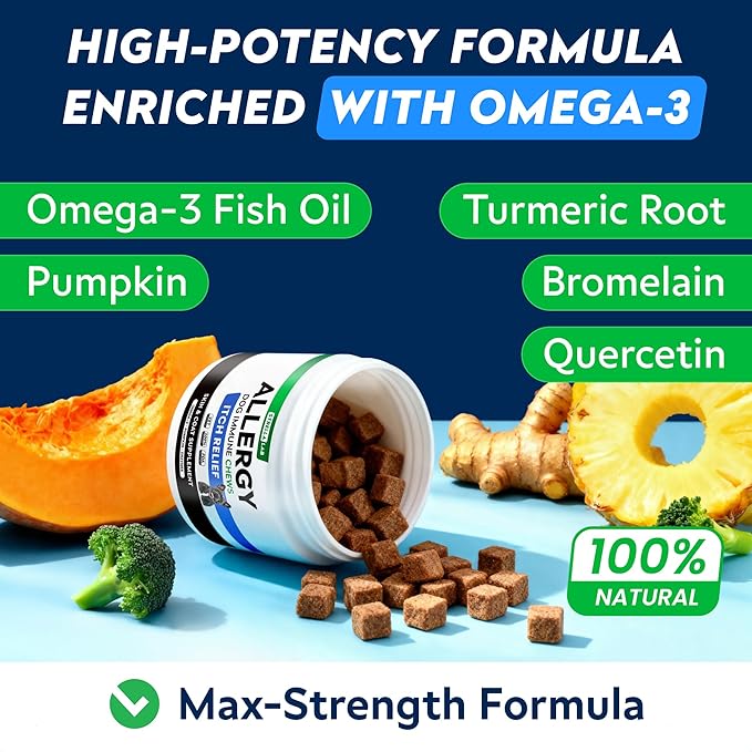 StrellaLab Dog Allergy Relief & Anti Itch Support Chews w/Omega 3: Real - Image 3