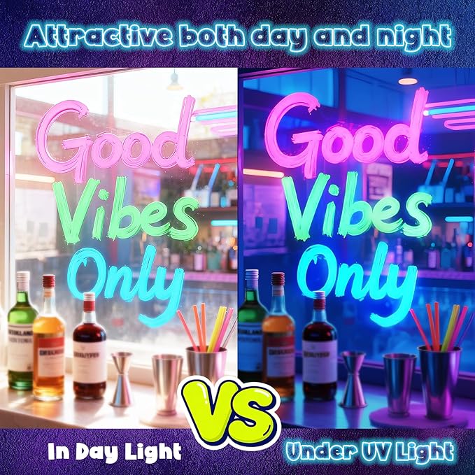 8 UV Neon Chalk Markers Glow in the Dark under Blacklight, Jumbo Liquid Chalk Markers Erasable 10mm 3 In 1 Nib, Car Window Marker For Glass Chalkboard Blackboard Bistro Signs Menu Board