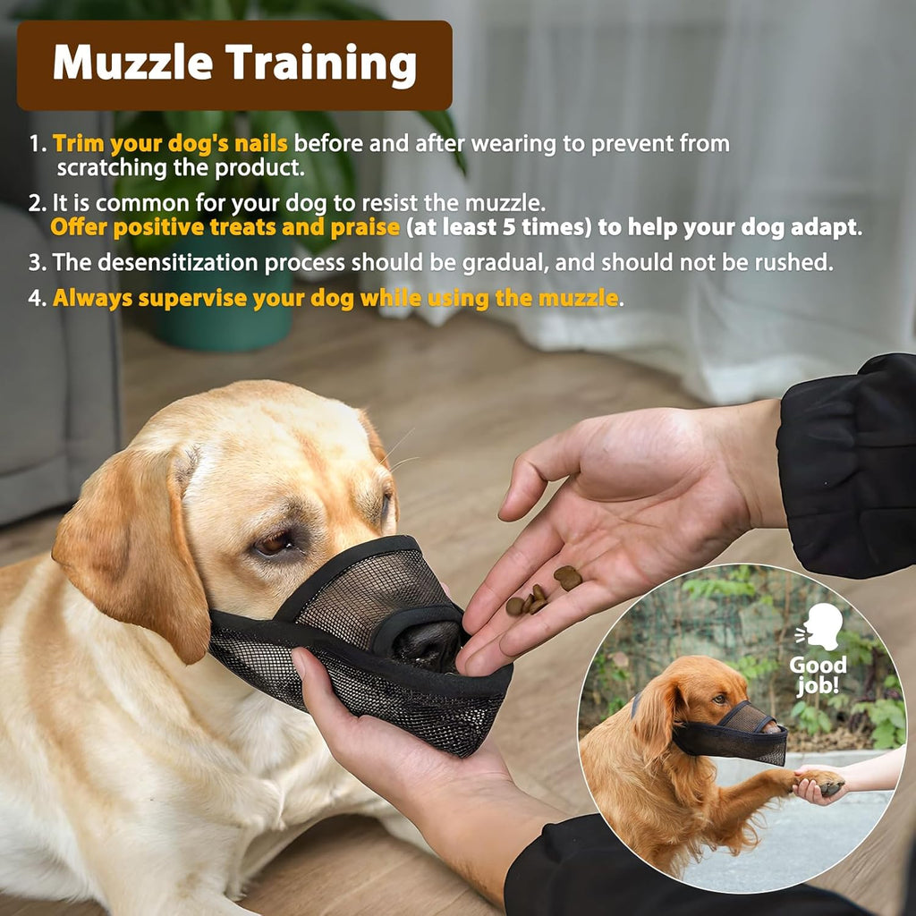 Crazy Felix Nylon Dog Muzzle for Small Medium Large Dogs, Air Mesh Breathable and Drinkable Pet Muzzle for Anti-Biting Anti-Barking Licking (XS, Beige)