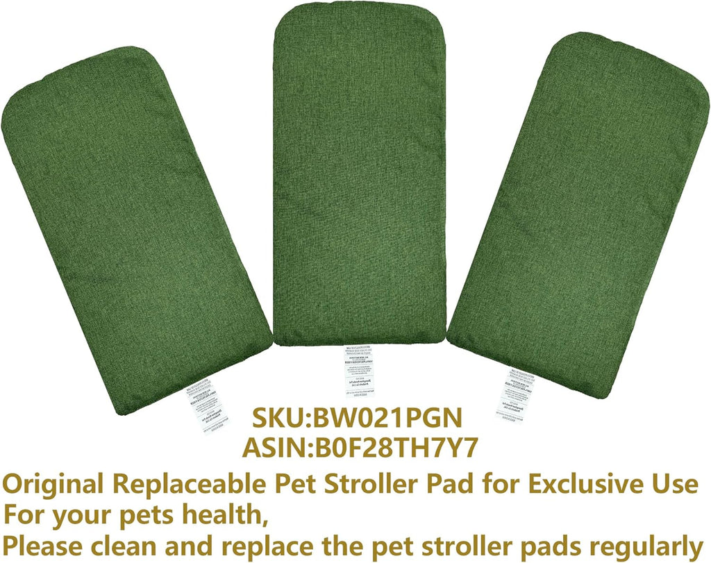 ROODO Pet Stroller Inner Pad for Exclusive Use,Original,Replaceable,Easy to Clean,Set of 3 pc(Green)