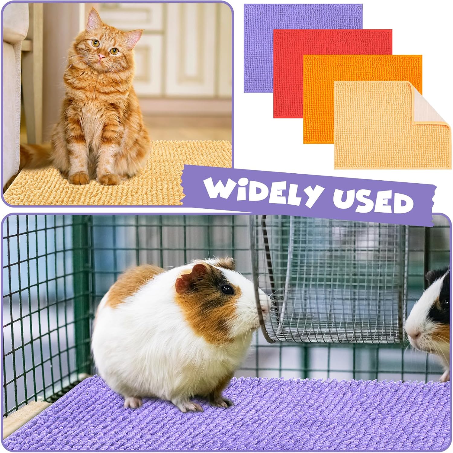 Barydat 8 Pcs Guinea Pig Cage Liner for Guinea Pig Cage Bedding Reusable Rabbit Mat Pad Washable Training Pad Animal Sleeping Bedding Mat