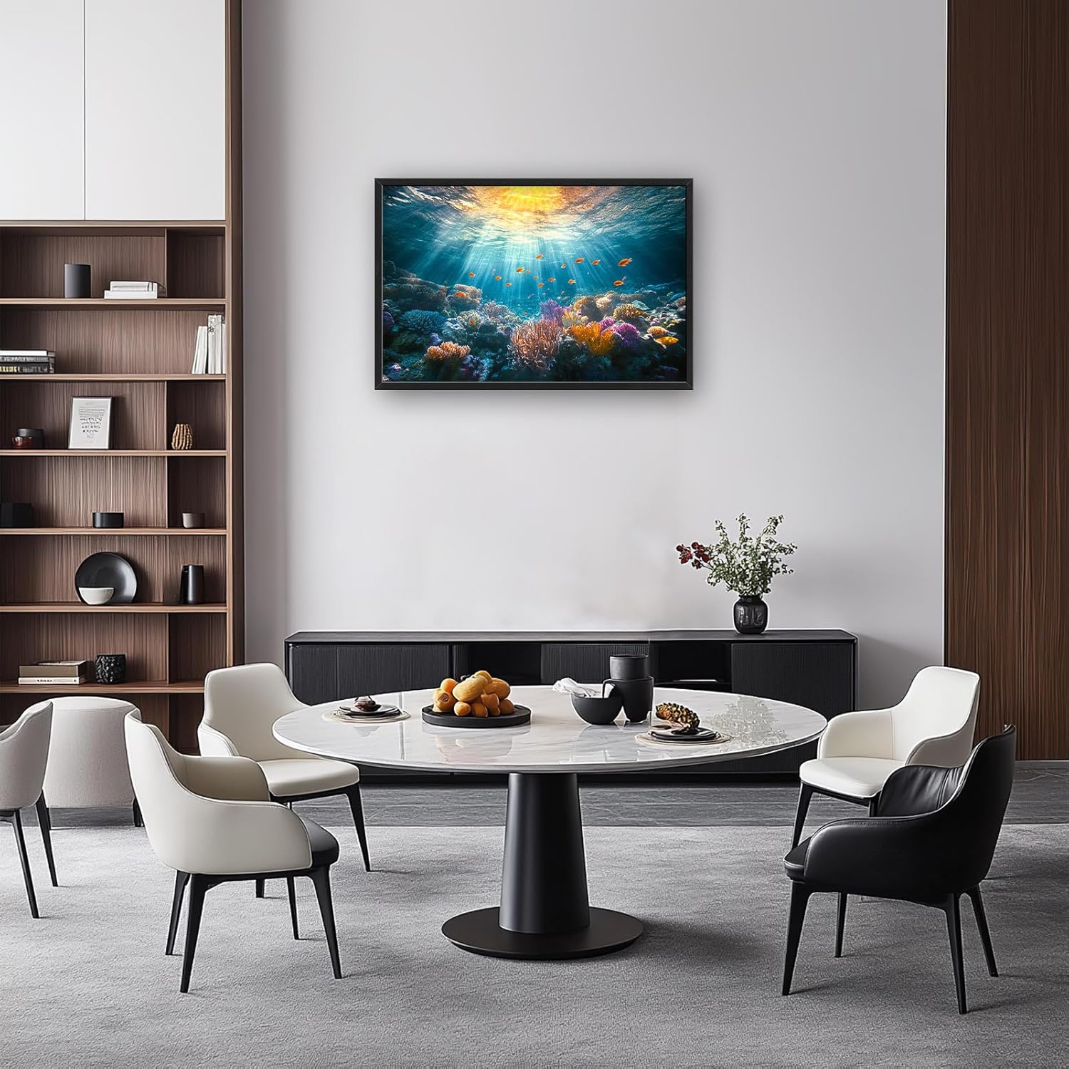 Quorin Ocean Large Wall Art Undersea Pictures Sea Nautical Wall Decor Coral Reef Fish Canvas Print Painting Artwork for Bathroom Living Room Bedroom 36L x 24W