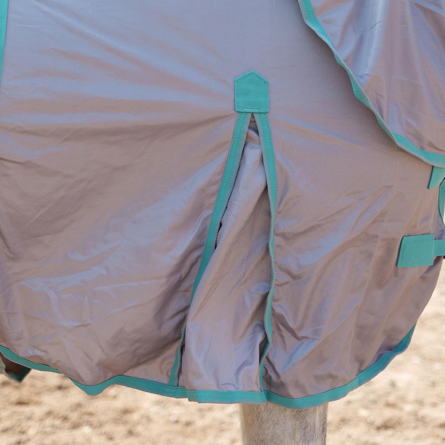 Horse Fly Sheet with Detachable Neck Cover & Belly Wrap, Adjustable Fly Sheet for Horses, Ventilated Airflow Mesh Equine Cooling Summer Flysheet Grey 81