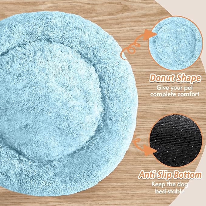 JOLLYVOGUE Calming Dog Beds Large Sized Dog, 36in Donut Washable Large Pet Bed - Image 3