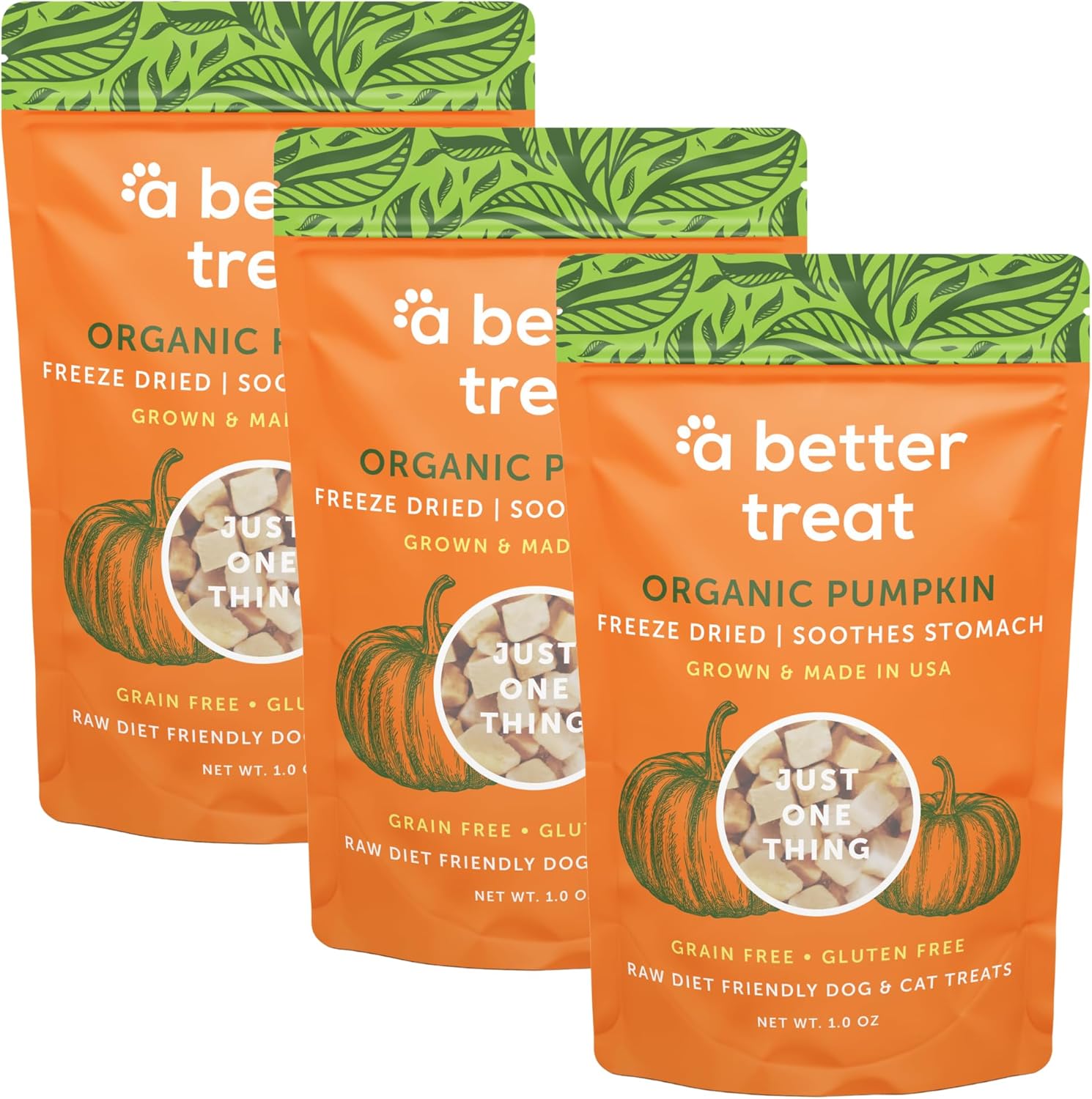 A Better Treat – Freeze Dried Organic Pumpkin Dog and Cat Treats, Organic, Single Ingredient | Natural, Healthy, Diabetic Friendly | Made in The USA