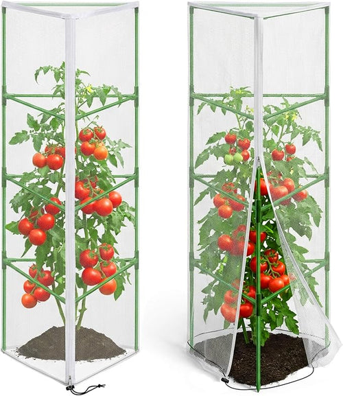 2 Pcs Garden Bird Netting for Triangle Plant Cage, Tomato Trellis Insect Bird by PurpleStar