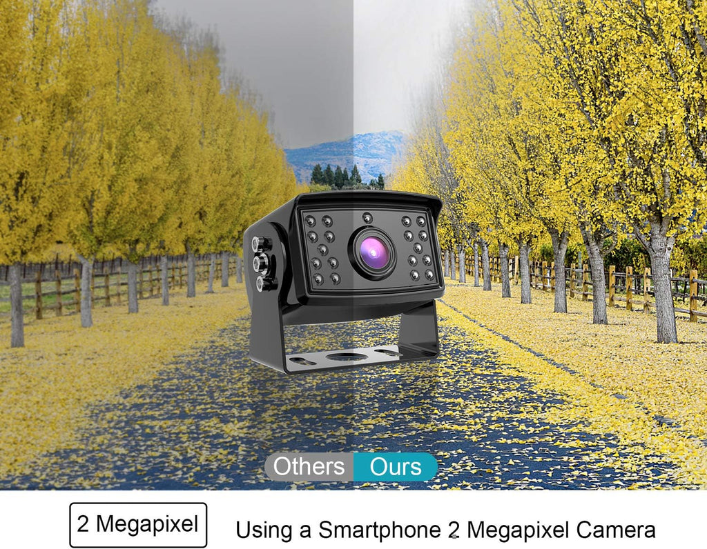 Fookoo Ⅱ HD Backup Camera System Kit, 9" 1080P Reversing Monitor+IP69 Waterproof Rear View Camera, Sharp CCD Chip, 100% Not Wash Up, Truck/Semi Trailer/Box Truck/RV (DY901-Wired)