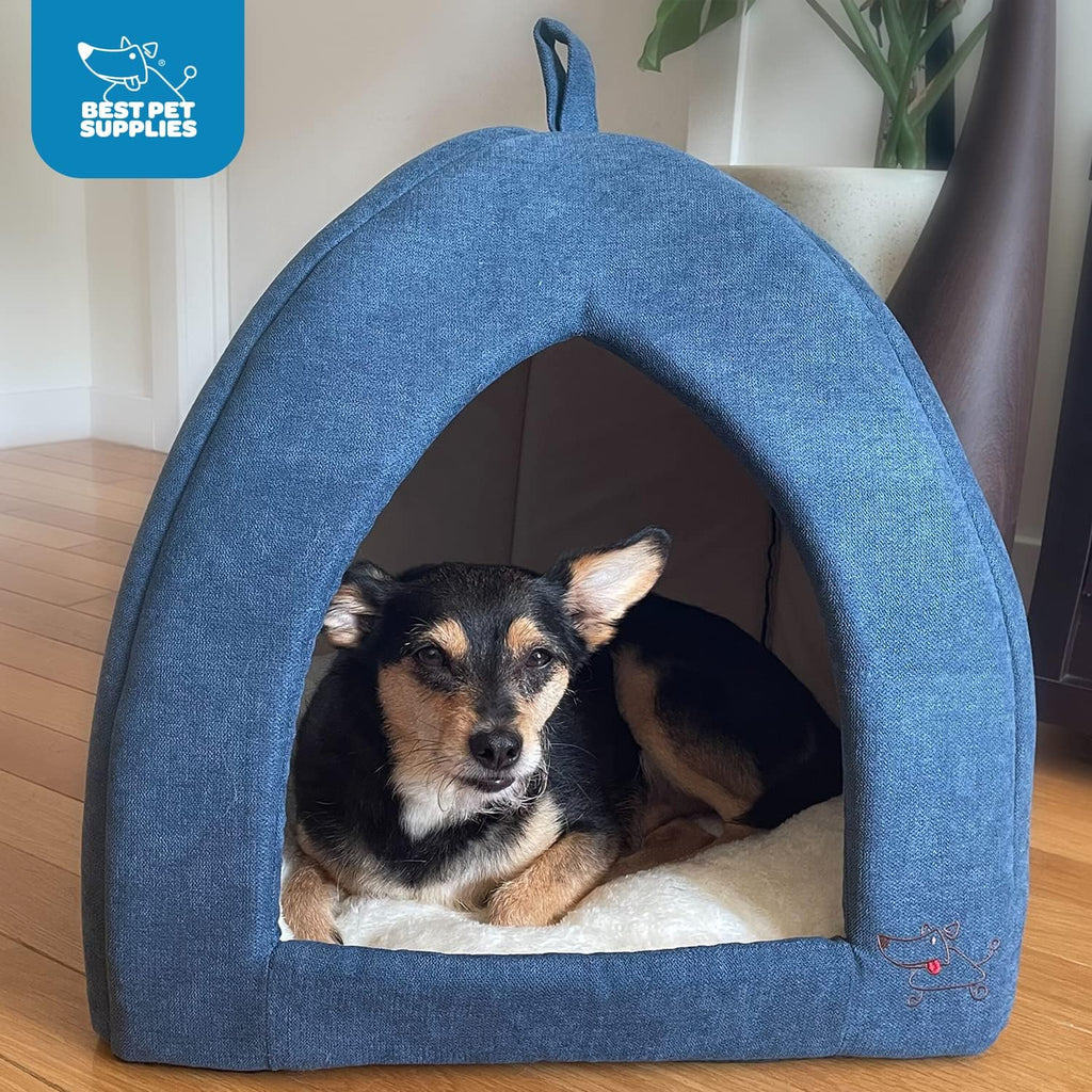 Pet Tent-Soft Bed for Dog and Cat by Best Pet Supplies - Navy, 16" x 16" x H:14"