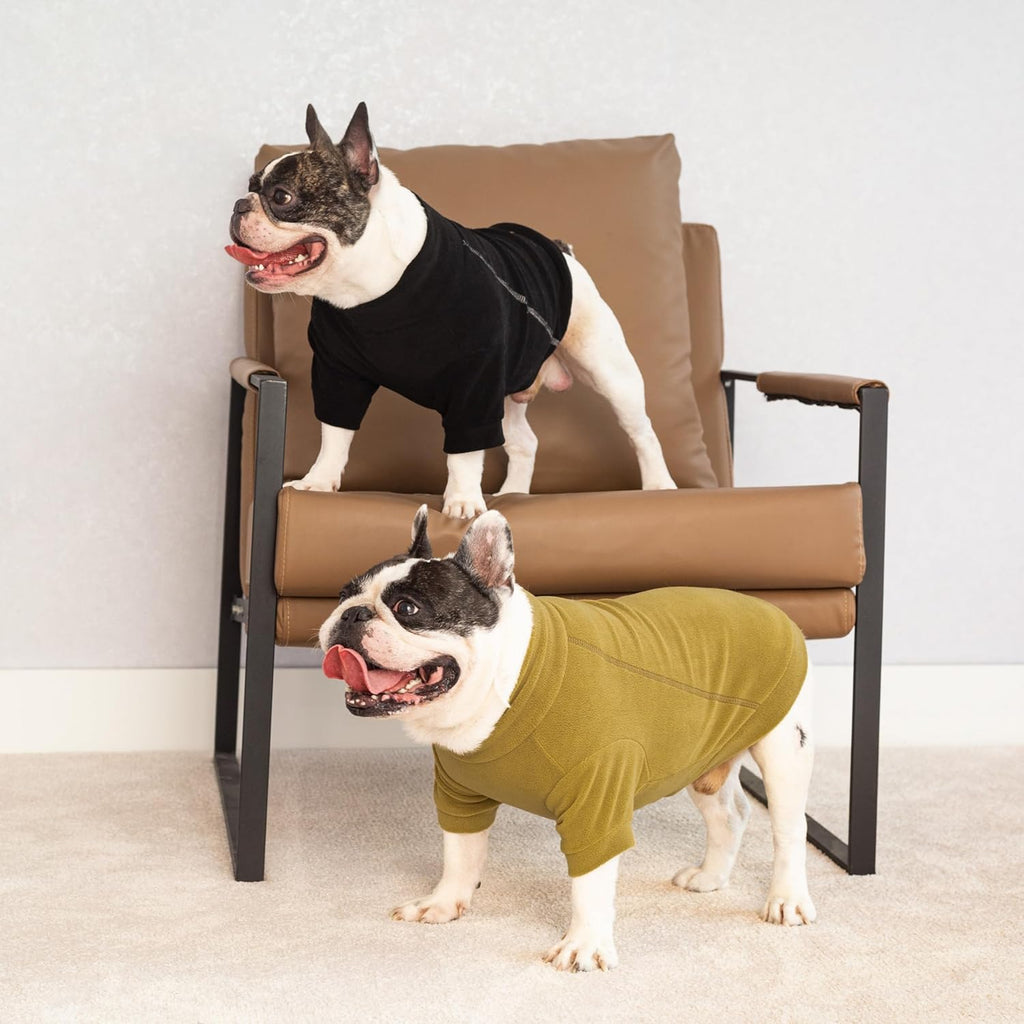 Fitwarm 3 Pack Classic Fleece Dog Sweater, Winter Clothes for Small Dogs Boy Girl, Turtleneck Dog Sweatshirt, Pet Pullover Jumper, Cat Apparel, Black, Olive Green, Cream, Small